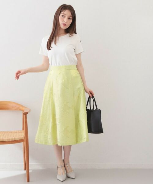 index / インデックス スカート | フラワーカットジャカードタックフレアスカート【洗濯機OK／イージーアイロン】 | 詳細2