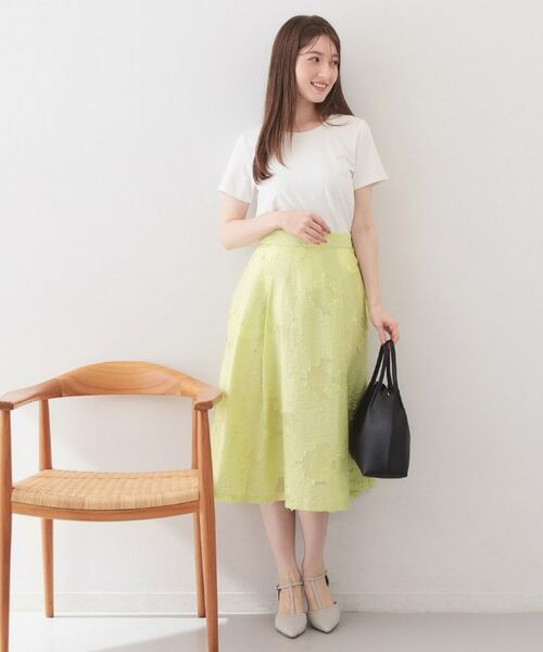 index / インデックス スカート | フラワーカットジャカードタックフレアスカート【洗濯機OK／イージーアイロン】 | 詳細3