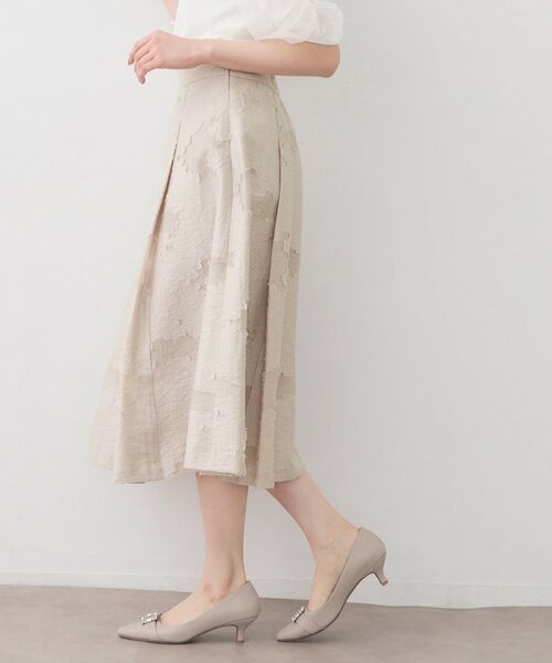 index / インデックス スカート | フラワーカットジャカードタックフレアスカート【洗濯機OK／イージーアイロン】 | 詳細5