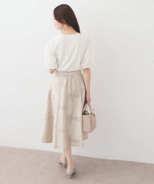 index / インデックス スカート | フラワーカットジャカードタックフレアスカート【洗濯機OK／イージーアイロン】 | 詳細7