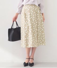 index / インデックス スカート | 麻調花柄ジャカードフレアスカート【ハンドウォッシャブル】