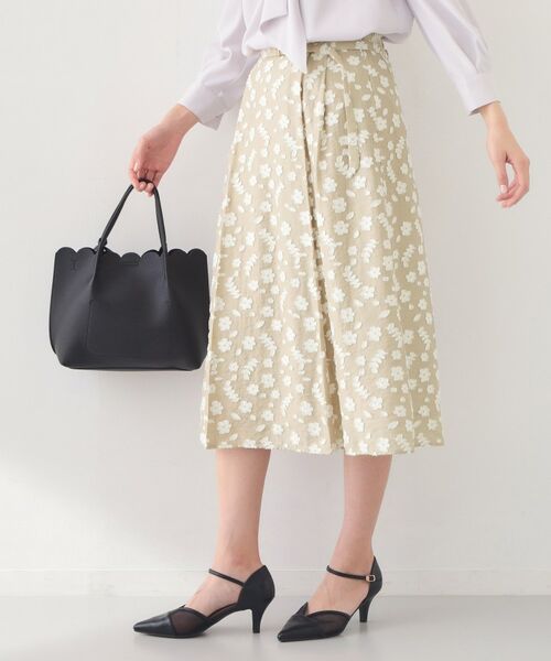 index / インデックス スカート | 麻調花柄ジャカードフレアスカート【ハンドウォッシャブル】 | 詳細16