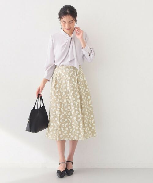 index / インデックス スカート | 麻調花柄ジャカードフレアスカート【ハンドウォッシャブル】 | 詳細17
