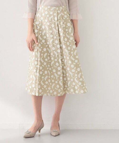 index / インデックス スカート | 麻調花柄ジャカードフレアスカート【ハンドウォッシャブル】 | 詳細19