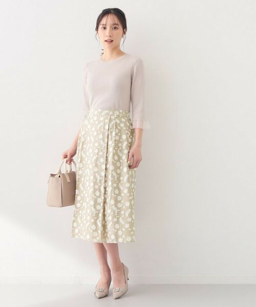 index / インデックス スカート | 麻調花柄ジャカードフレアスカート【ハンドウォッシャブル】 | 詳細21