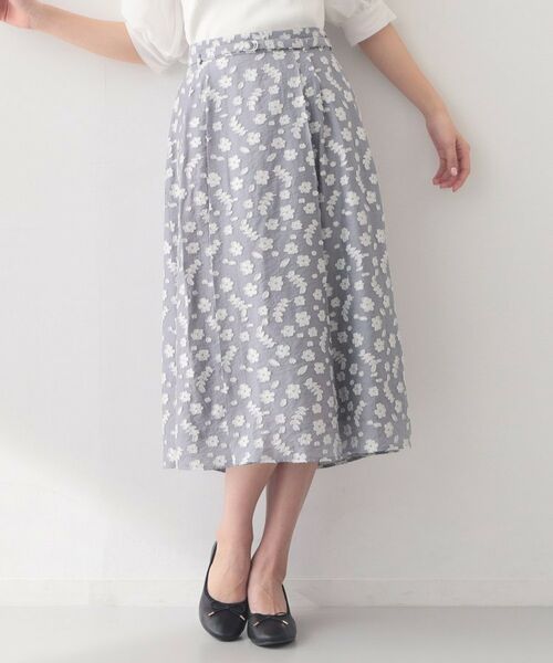 index / インデックス スカート | 麻調花柄ジャカードフレアスカート【ハンドウォッシャブル】 | 詳細23