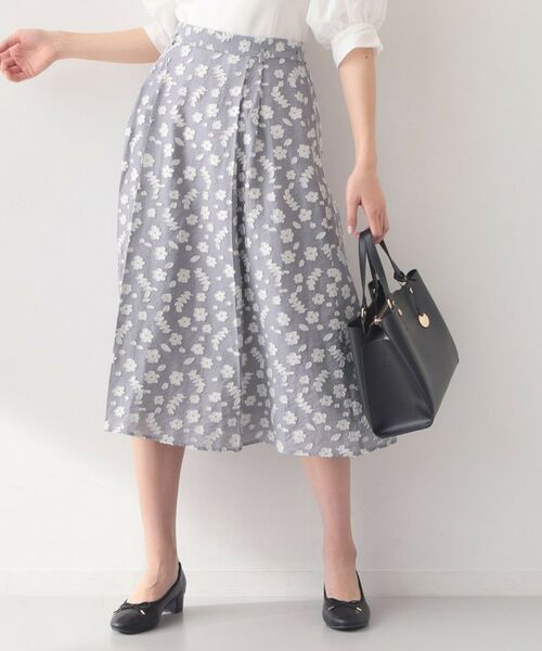 index / インデックス スカート | 麻調花柄ジャカードフレアスカート【ハンドウォッシャブル】 | 詳細5