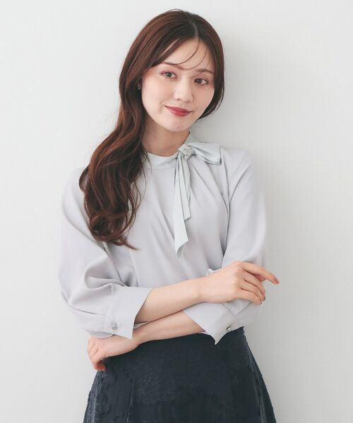 index / インデックス シャツ・ブラウス | サテンアシメボウブラウス【洗濯機OK／イージーアイロン】 | 詳細5