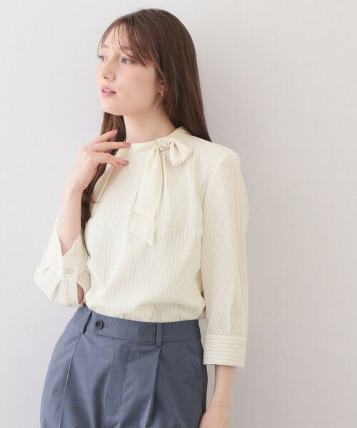 index / インデックス シャツ・ブラウス | サテンアシメボウブラウス【洗濯機OK／イージーアイロン】 | 詳細9