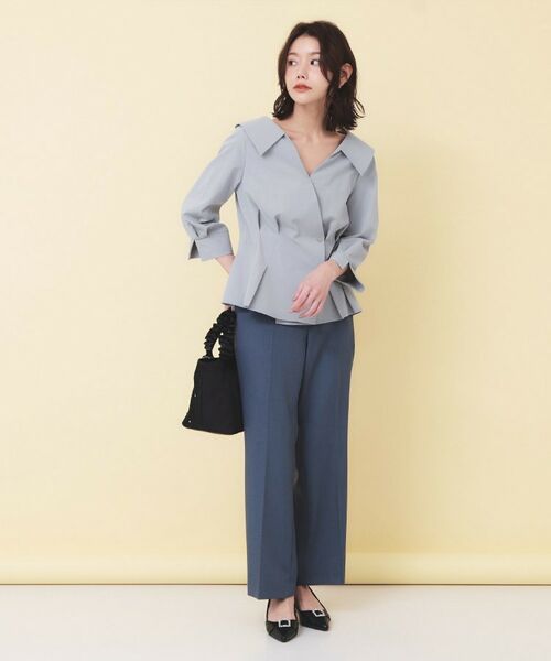 index / インデックス シャツ・ブラウス | 変形カシュクールタックシャツ【洗濯機OK／ストレッチ】 | 詳細10