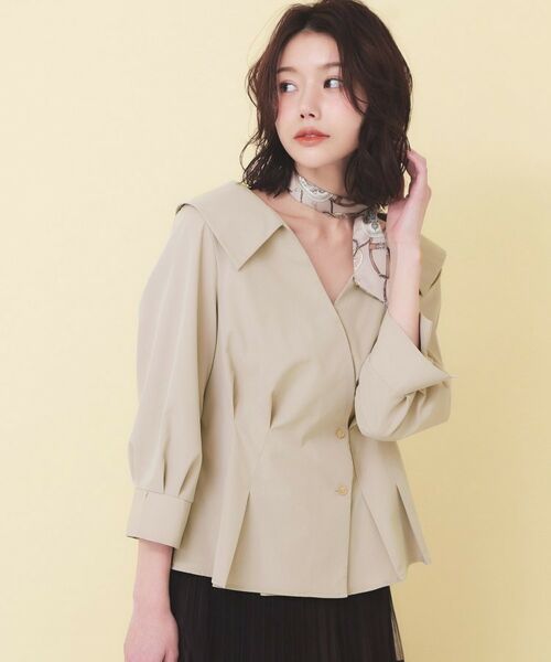 index / インデックス シャツ・ブラウス | 変形カシュクールタックシャツ【洗濯機OK／ストレッチ】 | 詳細15