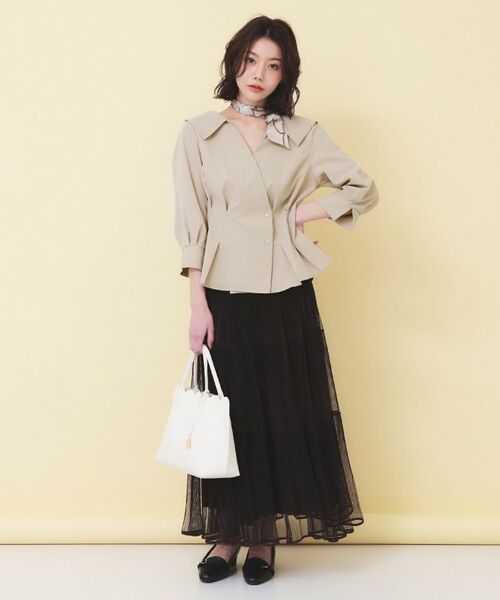 index / インデックス シャツ・ブラウス | 変形カシュクールタックシャツ【洗濯機OK／ストレッチ】 | 詳細17