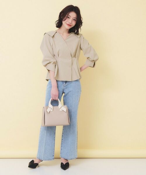 index / インデックス シャツ・ブラウス | 変形カシュクールタックシャツ【洗濯機OK／ストレッチ】 | 詳細19