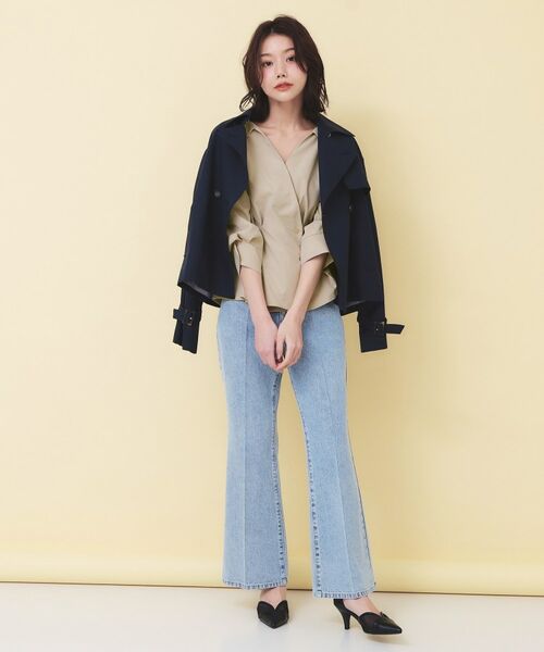 index / インデックス シャツ・ブラウス | 変形カシュクールタックシャツ【洗濯機OK／ストレッチ】 | 詳細20