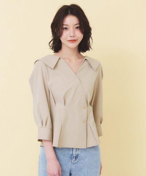 index / インデックス シャツ・ブラウス | 変形カシュクールタックシャツ【洗濯機OK／ストレッチ】 | 詳細22