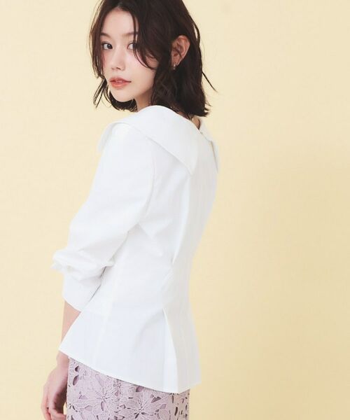 index / インデックス シャツ・ブラウス | 変形カシュクールタックシャツ【洗濯機OK／ストレッチ】 | 詳細4