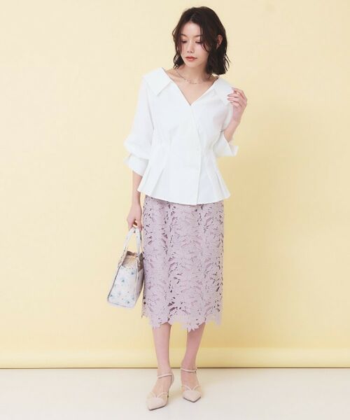 index / インデックス シャツ・ブラウス | 変形カシュクールタックシャツ【洗濯機OK／ストレッチ】 | 詳細5