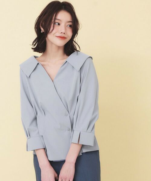 index / インデックス シャツ・ブラウス | 変形カシュクールタックシャツ【洗濯機OK／ストレッチ】 | 詳細8