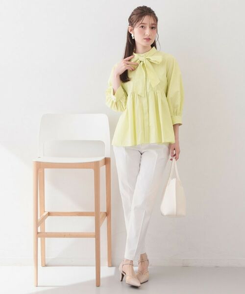 index / インデックス シャツ・ブラウス | ボウタイ取り外し2way ペプラムブラウス【洗濯機OK・イージーアイロン・防シワ】 | 詳細18