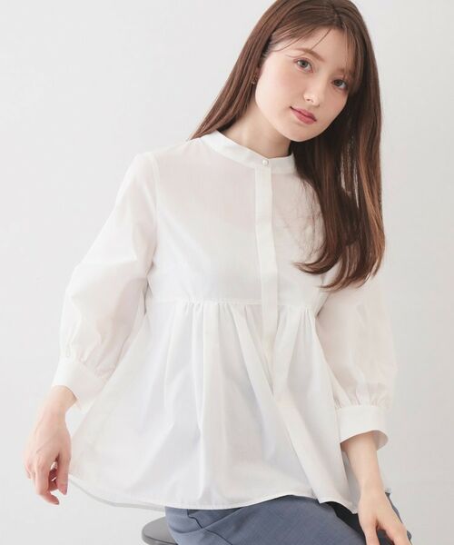 index / インデックス シャツ・ブラウス | ボウタイ取り外し2way ペプラムブラウス【洗濯機OK・イージーアイロン・防シワ】 | 詳細2