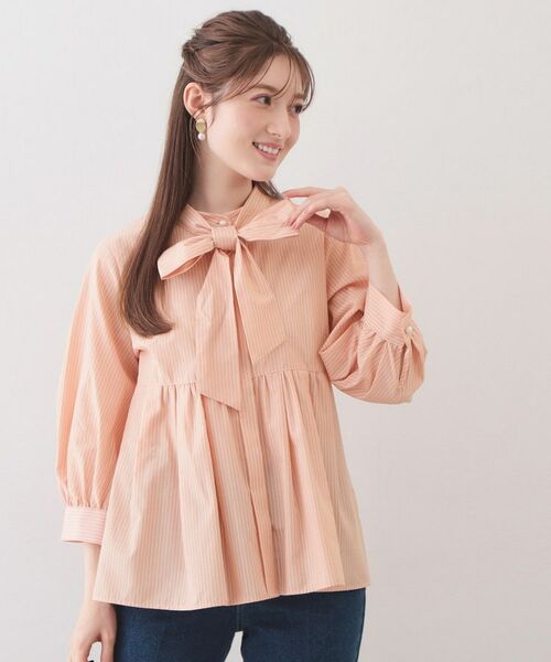 index / インデックス シャツ・ブラウス | ボウタイ取り外し2way ペプラムブラウス【洗濯機OK・イージーアイロン・防シワ】 | 詳細22