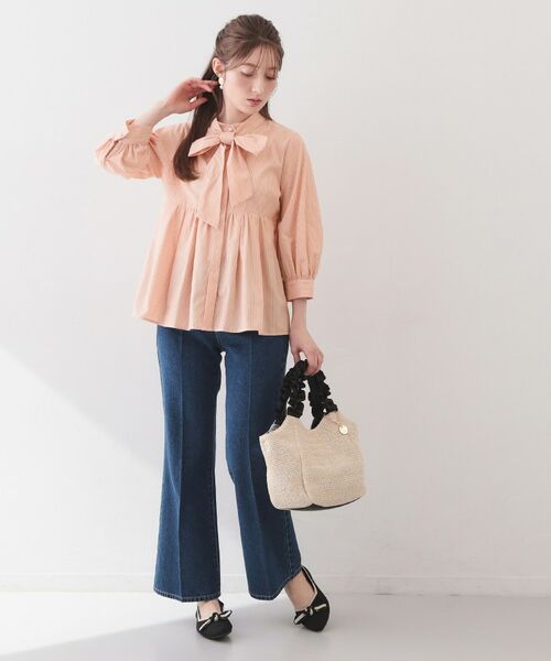 index / インデックス シャツ・ブラウス | ボウタイ取り外し2way ペプラムブラウス【洗濯機OK・イージーアイロン・防シワ】 | 詳細25