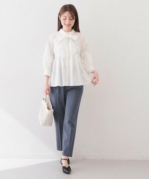 index / インデックス シャツ・ブラウス | ボウタイ取り外し2way ペプラムブラウス【洗濯機OK・イージーアイロン・防シワ】 | 詳細3