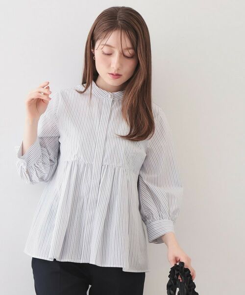 index / インデックス シャツ・ブラウス | ボウタイ取り外し2way ペプラムブラウス【洗濯機OK・イージーアイロン・防シワ】 | 詳細9