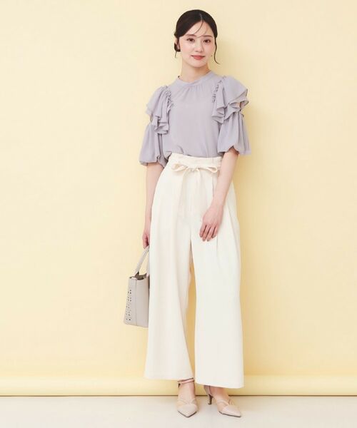 index / インデックス シャツ・ブラウス | スリットフリルバルーンスリーブブラウス【洗濯機OK／イージーアイロン／防シワ】 | 詳細11