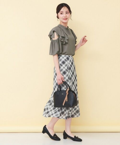 index / インデックス シャツ・ブラウス | スリットフリルバルーンスリーブブラウス【洗濯機OK／イージーアイロン／防シワ】 | 詳細6