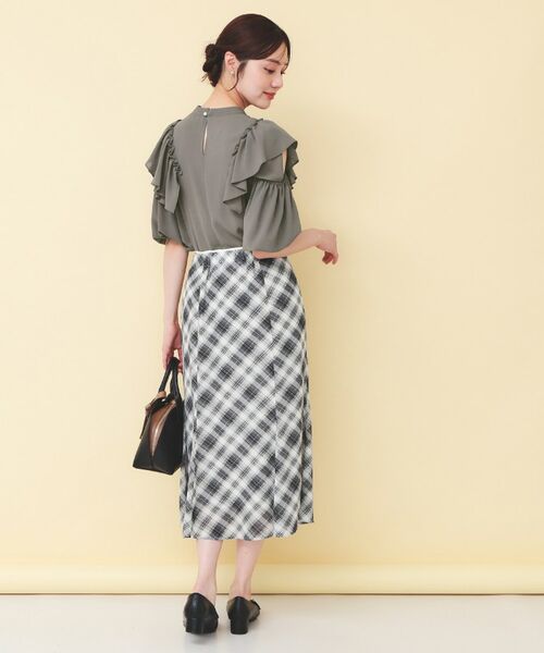 index / インデックス シャツ・ブラウス | スリットフリルバルーンスリーブブラウス【洗濯機OK／イージーアイロン／防シワ】 | 詳細7