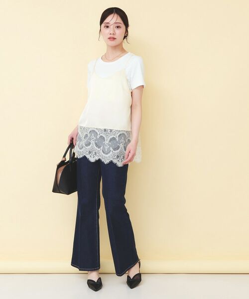 index / インデックス キャミソール・チューブトップ | サテンレースキャミソール【洗濯機OK】 | 詳細3