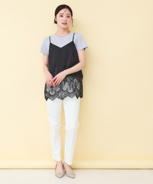 index / インデックス キャミソール・チューブトップ | サテンレースキャミソール【洗濯機OK】 | 詳細7