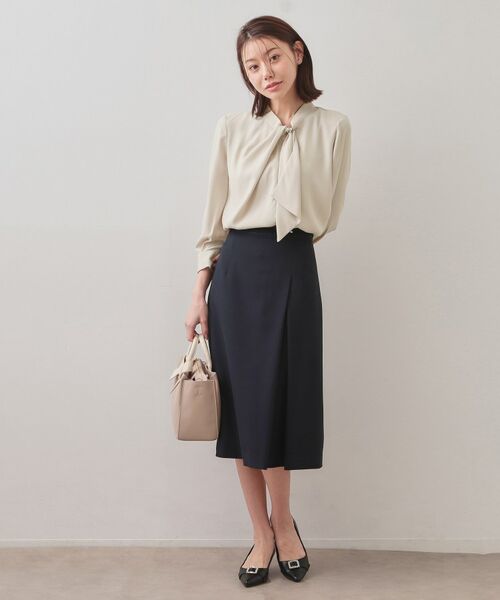 index / インデックス シャツ・ブラウス | アシメドレープボウタイブラウス【洗濯機OK・イージーアイロン】 | 詳細10