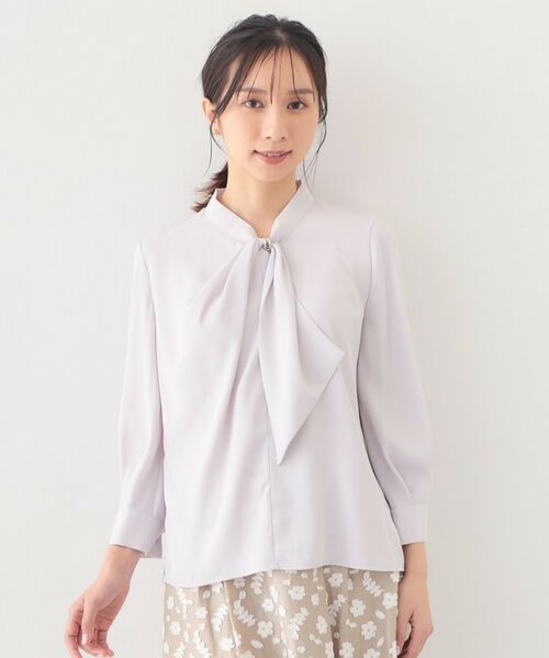 index / インデックス シャツ・ブラウス | アシメドレープボウタイブラウス【洗濯機OK・イージーアイロン】 | 詳細17