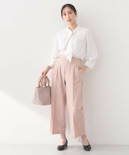 index / インデックス シャツ・ブラウス | アシメドレープボウタイブラウス【洗濯機OK・イージーアイロン】 | 詳細2