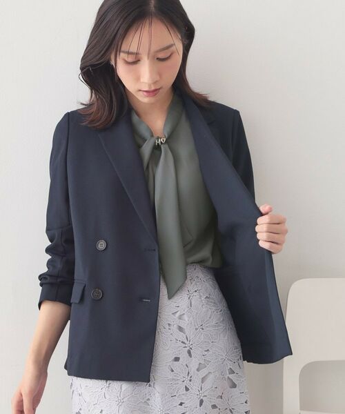 index / インデックス シャツ・ブラウス | アシメドレープボウタイブラウス【洗濯機OK・イージーアイロン】 | 詳細6