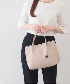 index / インデックス トートバッグ | 【2WAY】軽量合皮スカラップデザインミドルトートバッグ