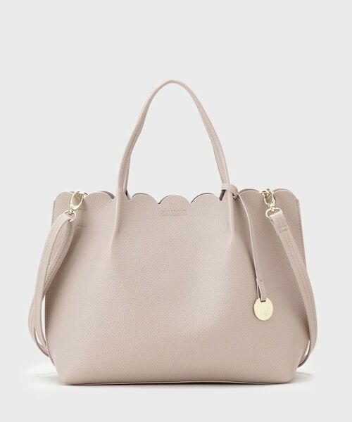 index / インデックス トートバッグ | 【2WAY】軽量合皮スカラップデザインミドルトートバッグ | 詳細8