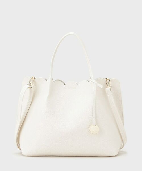 index / インデックス トートバッグ | 【2WAY】軽量合皮スカラップデザインミドルトートバッグ | 詳細9