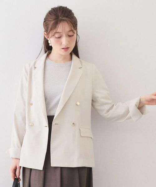 index / インデックス テーラードジャケット | 多機能ダブルブレストテーラードジャケット【洗濯機OK・接触冷感・吸水速乾・イージーアイロン・防シワ】 | 詳細1