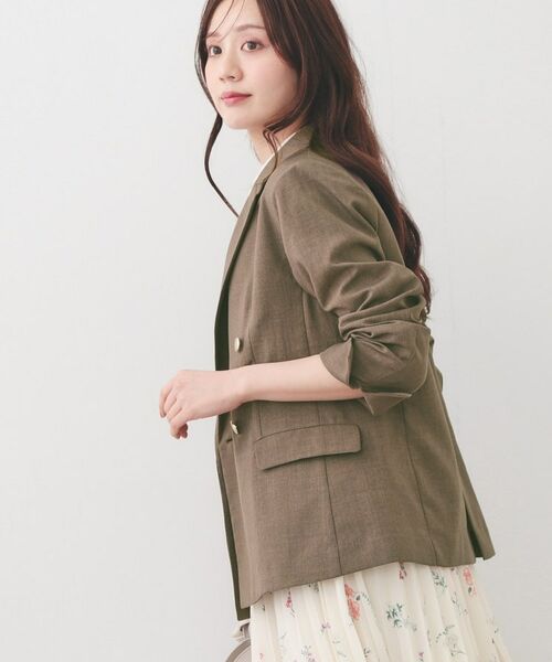 index / インデックス テーラードジャケット | 多機能ダブルブレストテーラードジャケット【洗濯機OK・接触冷感・吸水速乾・イージーアイロン・防シワ】 | 詳細10