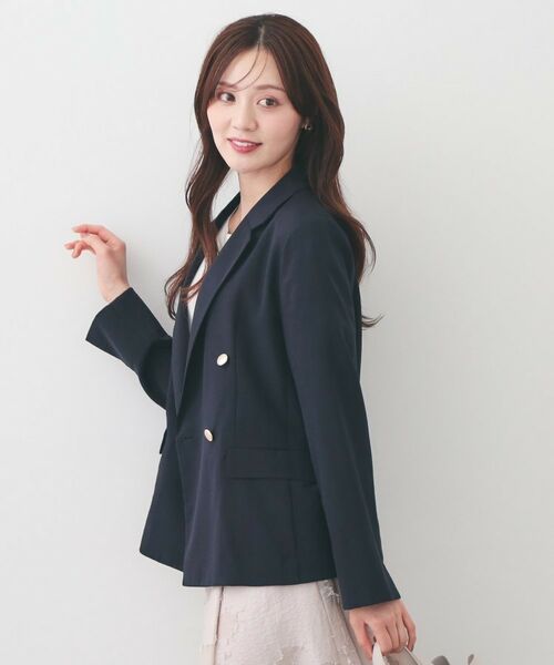 index / インデックス テーラードジャケット | 多機能ダブルブレストテーラードジャケット【洗濯機OK・接触冷感・吸水速乾・イージーアイロン・防シワ】 | 詳細16