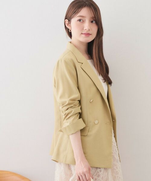 index / インデックス テーラードジャケット | 多機能ダブルブレストテーラードジャケット【洗濯機OK・接触冷感・吸水速乾・イージーアイロン・防シワ】 | 詳細5