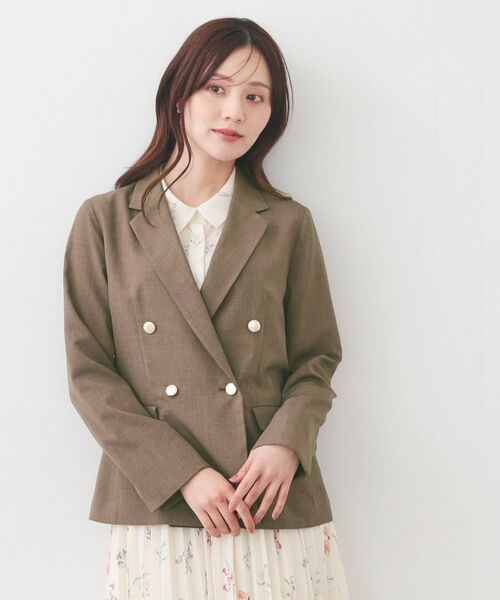 index / インデックス テーラードジャケット | 多機能ダブルブレストテーラードジャケット【洗濯機OK・接触冷感・吸水速乾・イージーアイロン・防シワ】 | 詳細9