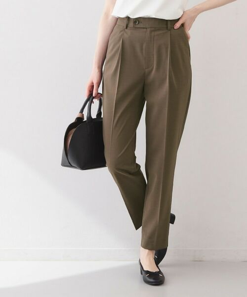 index / インデックス パンツ | ストレッチテーパードパンツ/セットアップ対応可【洗濯機OK/接触冷感/吸水速乾/イージーアイロン】《XS～3L》（ブラウン(844)）