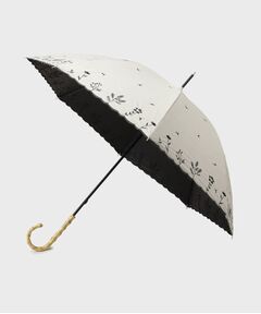 index / インデックス 傘 | 【晴雨兼用】バンブーハンドルフラワー刺繍長傘