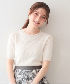 index / インデックス ニット・セーター | オーガニックコットン バイカラーケーブルニット【洗濯機OK・UVケア】