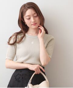 index / インデックス ニット・セーター | オーガニックコットン バイカラーケーブルニット【洗濯機OK・UVケア】