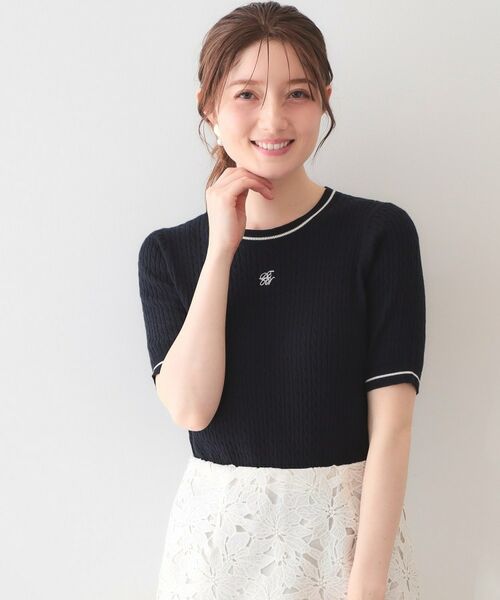 index / インデックス ニット・セーター | オーガニックコットン バイカラーケーブルニット【洗濯機OK・UVケア】 | 詳細13